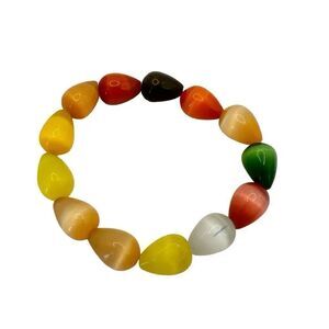 colorful cats eye beaded stretchy bracelet